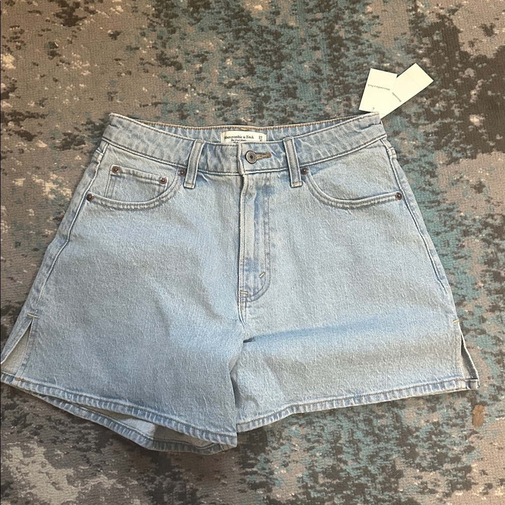 Abercrombie & Fitch Light Blue Jean Shorts - Dad Shorts - Curve Love - Picture 8 of 14